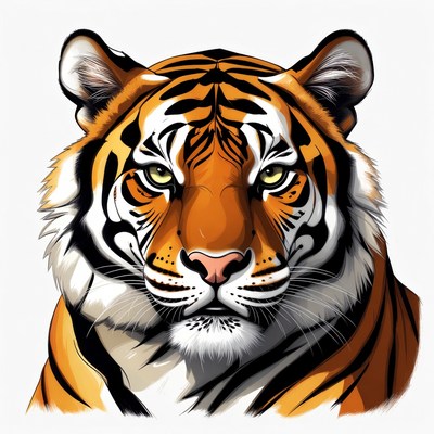 Tiger head close-up illustration