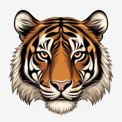 Fierce tiger face illustration