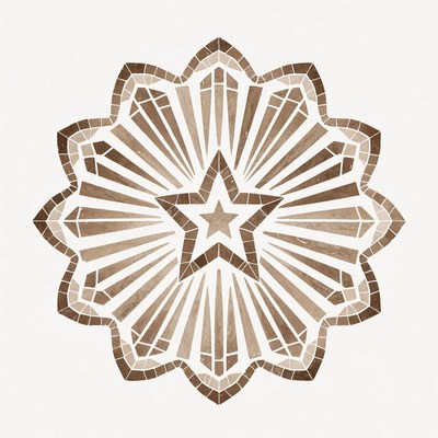 Brown Mosaic Star Mandala