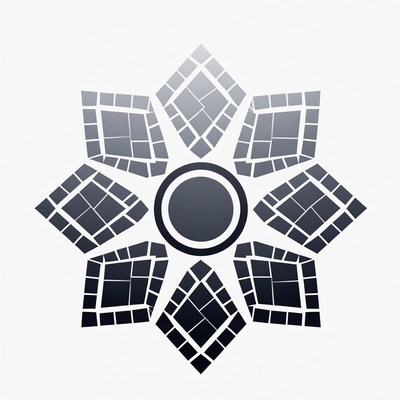 Gray Mosaic Starburst Icon