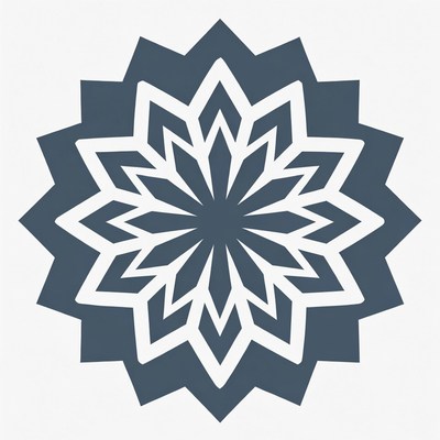 Gray Mandala Geometric Design