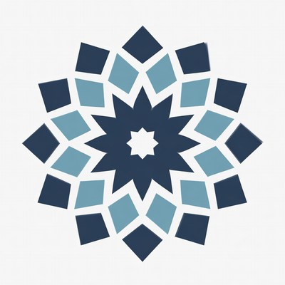 Blue Geometric Mandala Design