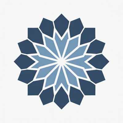 Blue Geometric Mandala Design