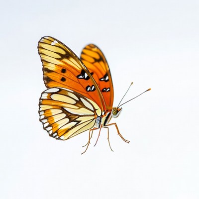 Orange butterfly with black spots