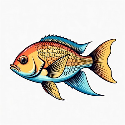 Colorful Goldfish Illustration