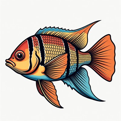 Colorful German Blue Ram Cichlid