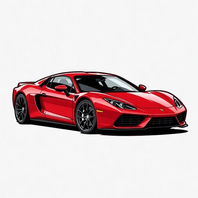 Red Supercar Illustration