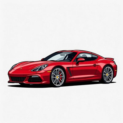 Red Porsche 911 Carrera Illustration