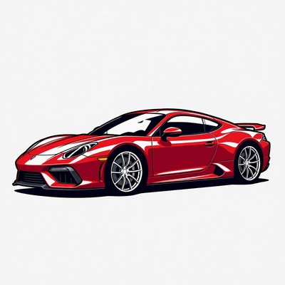 Red Sports Car Illustration