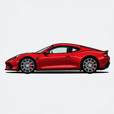 Red Porsche 911 GT3 RS illustration