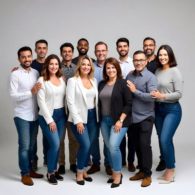 Diverse professional team group photo