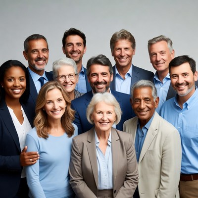 Diverse professional team smiling together