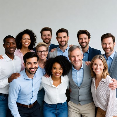 Diverse business team group photo