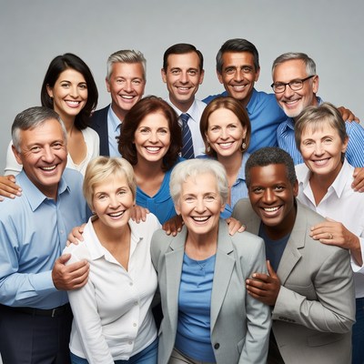 Diverse smiling group of professionals