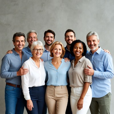 Diverse group of smiling professionals