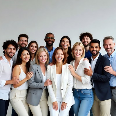 Diverse professional team group photo