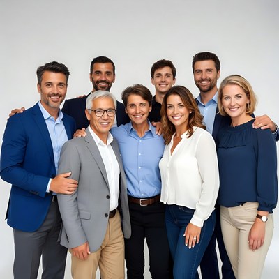 Smiling diverse business team group