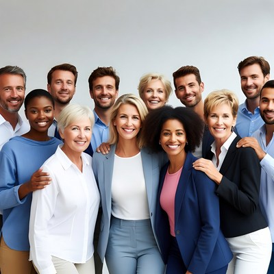 Diverse professional team smiling together