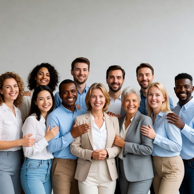 Diverse business team group photo