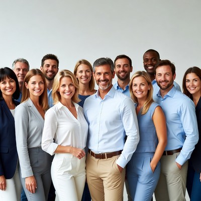 Diverse professional team smiling together