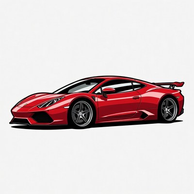 Red Lamborghini Aventador Illustration