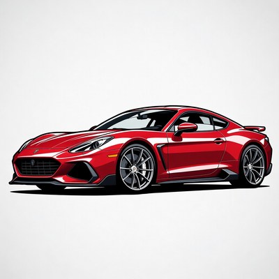 Red Sports Car Illustration