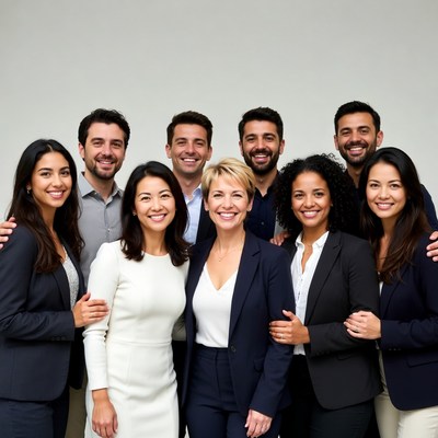 Diverse professional team group photo