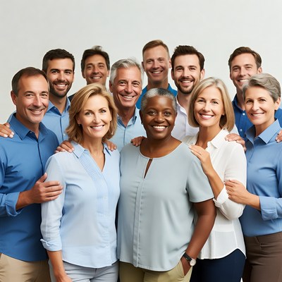 Diverse professional team smiling together