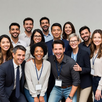 Diverse business team group photo