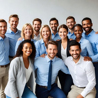 Diverse business team group photo