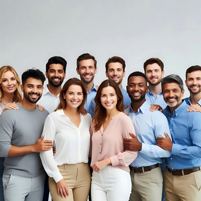 Diverse professional team smiling together
