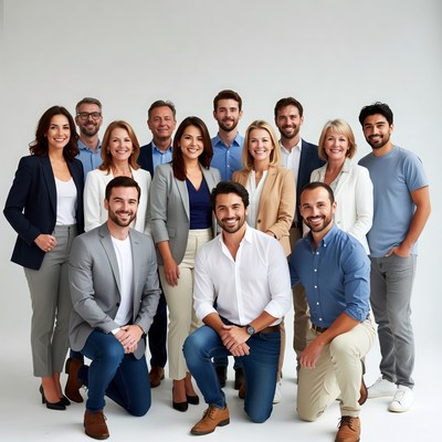 Diverse professional team group photo