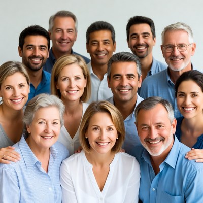 Diverse professional team smiling together