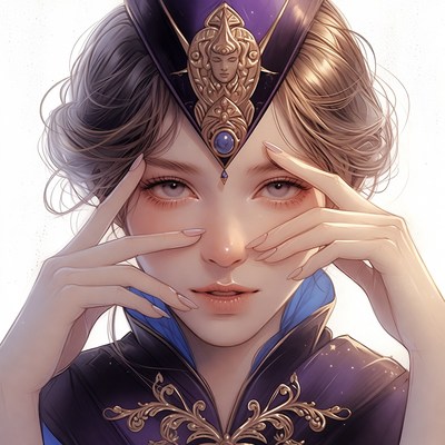 Anime woman with ornate headdress