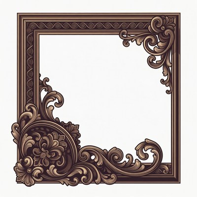 Ornate Brown Picture Frame