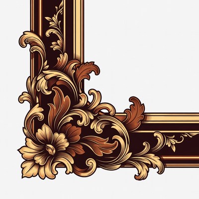 Ornate Gold Floral Frame