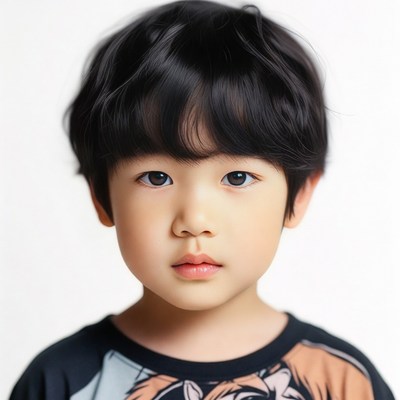 Asian boy with black hair