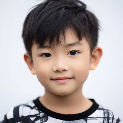 Asian boy smiling portrait
