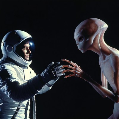 Astronaut Meeting Alien