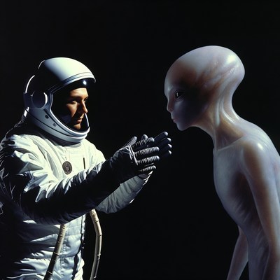 Astronaut Meeting Alien