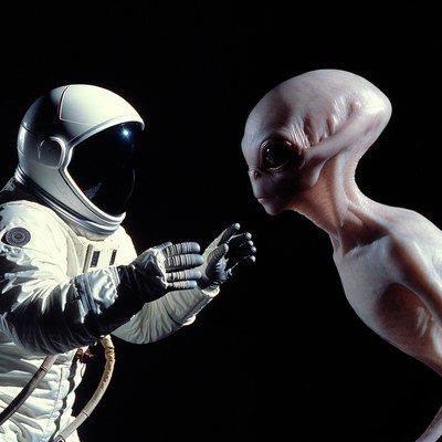 Astronaut Meeting Alien