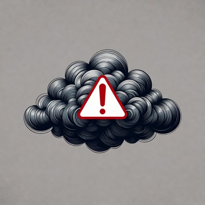 Red Exclamation Mark in Gray Cloud