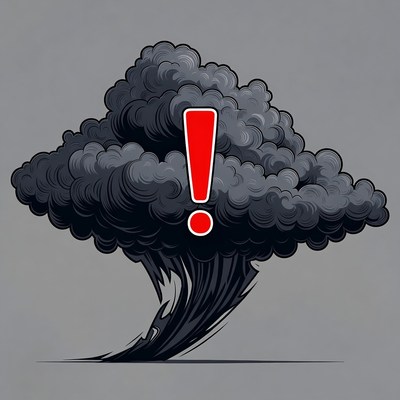 Red Exclamation Mark Storm Cloud