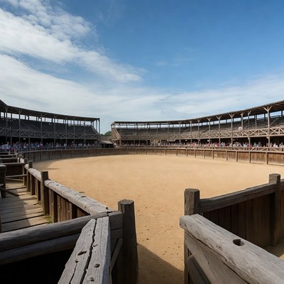 Empty Wooden Bullring Arena