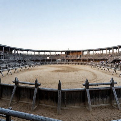Empty Wooden Bullring Arena