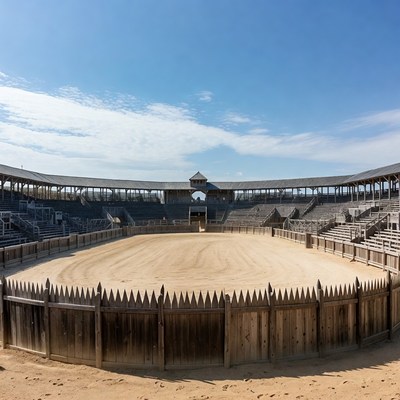Empty Wooden Bullring Arena