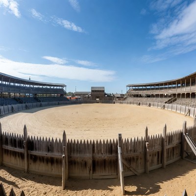 Wooden Arena with Sandy Bullring