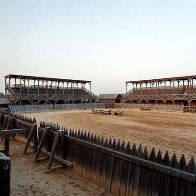 Empty Wooden Bullring Arena