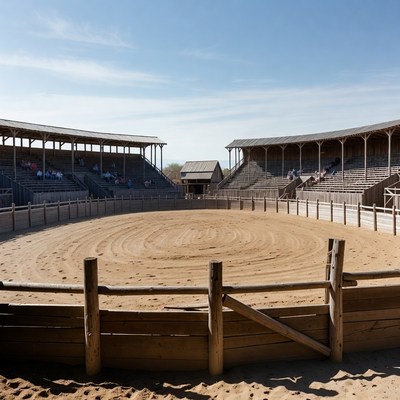 Empty Wooden Bullring Arena