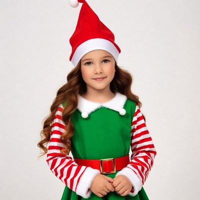 Girl in elf costume smiling